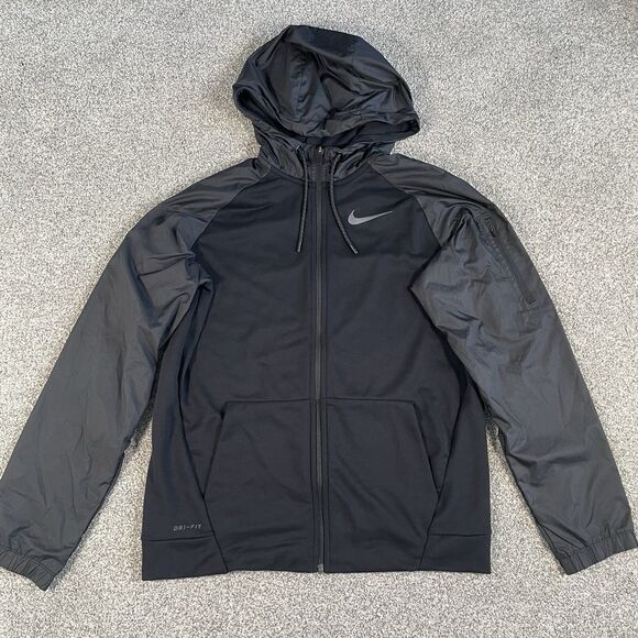 Nike Dri-FIT Men's Utility Full-Zip Training Hoodie Jacket Black Size Medium - Picture 1 of 12